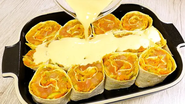 Кабачок с курицей в лаваше