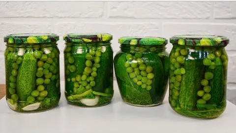 Маринованные огурцы с горошком на зиму