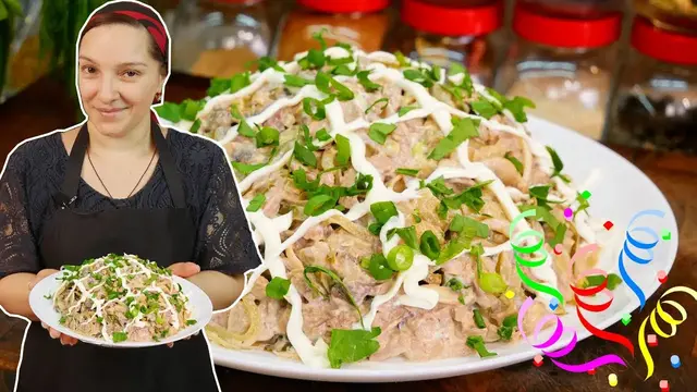 Тёплый салат с печенью
