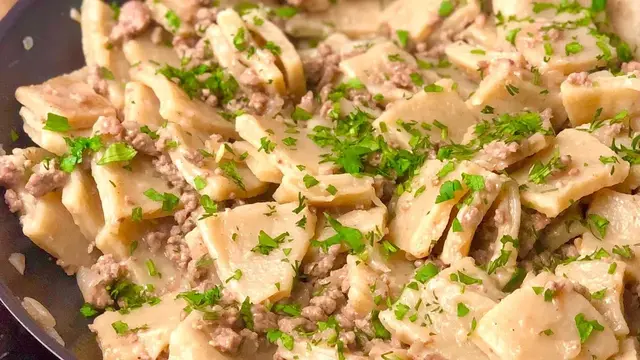Галушки с мясом