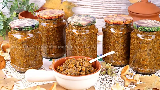 Грибная икра с овощами