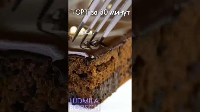 Воздушный шоколадный торт за 30 минут