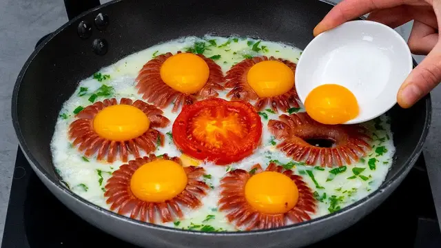 Яичница с сосисками