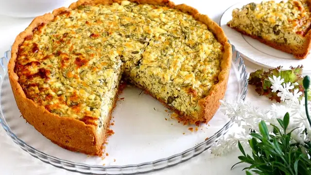 Очень вкусный и простой в приготовлении пирог на песочном тесте творожный с сыром