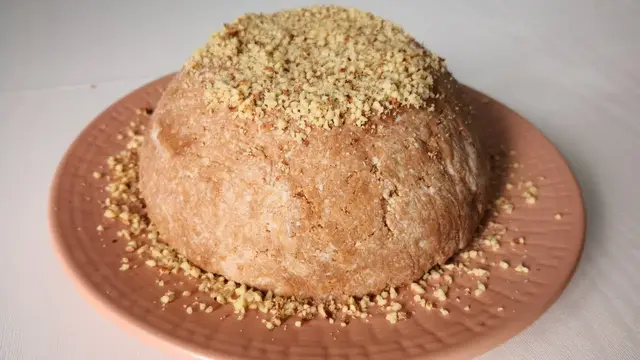 Десерт из творога и вафель без выпечки