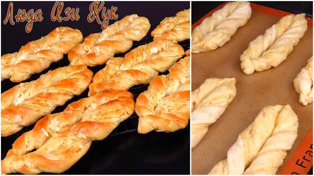 Миндальные слоеные булочки с ореховой начинкой 