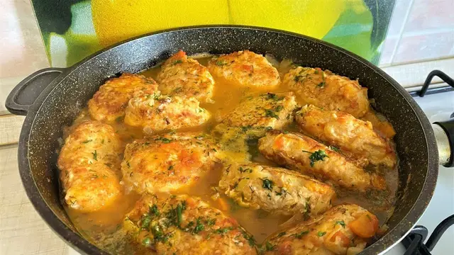 Нежные куриные котлеты с овощами