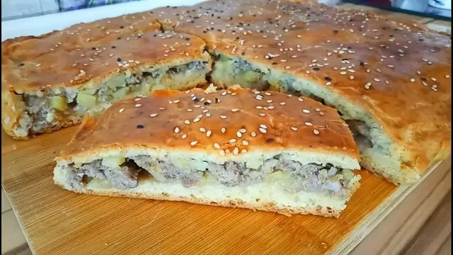 Быстрый, вкусный мясной пирог за 30 минут