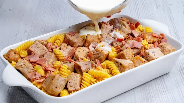 Макароны с мясом в духовке