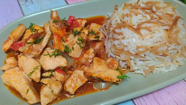 Вкусный ужин с курицей