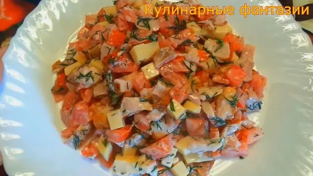 Салат с мясом курицы за 5 минут 
