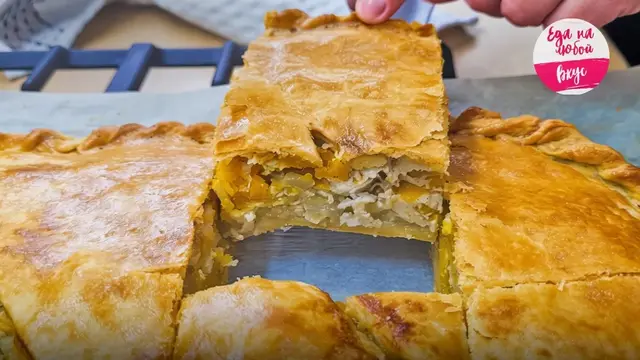 Домашний пирог с курицей и тыквой