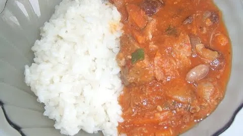 Вкусная фасоль с рисом на обед