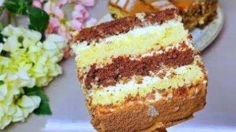 Простой и очень мягкий бисквитный торт