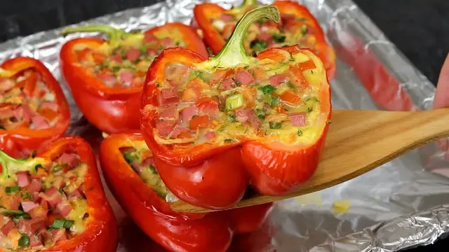 Болгарский перец запеченный в духовке с вкусной начинкой