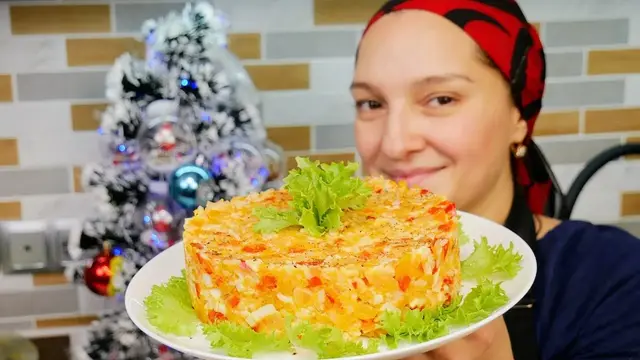 Любимый новогодний салат с тыквой