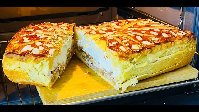 Воздушная слоёная выпечка с творожно-яблочной начинкой