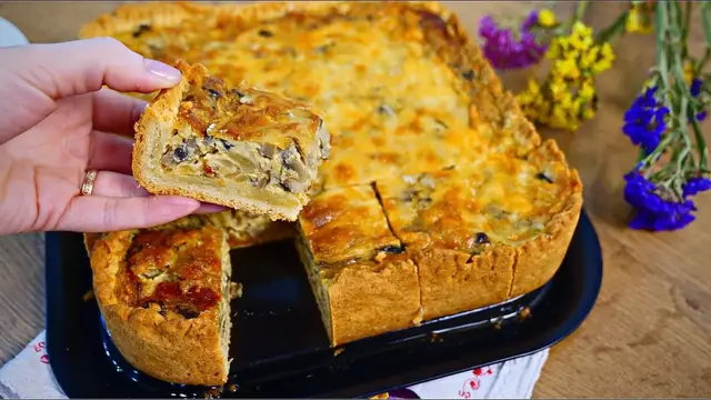 Вкуснейший пирог к празднику и на каждый день с грибами