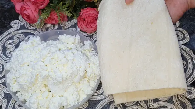 Лаваш с творогом на завтрак