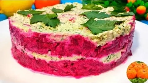 Оригинальный салат со свёклой и орехами на праздничный стол