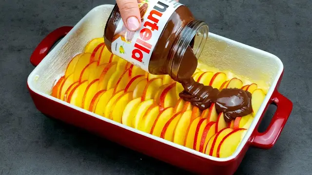 Идеальный торт с яблоками и нутеллой