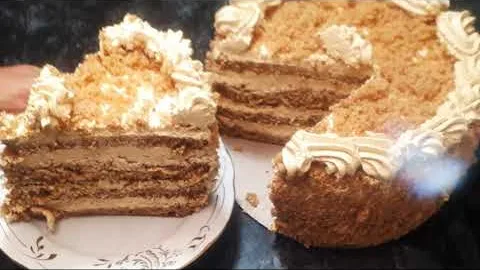Торт Симфония с изюмом и варёной сгущёнкой