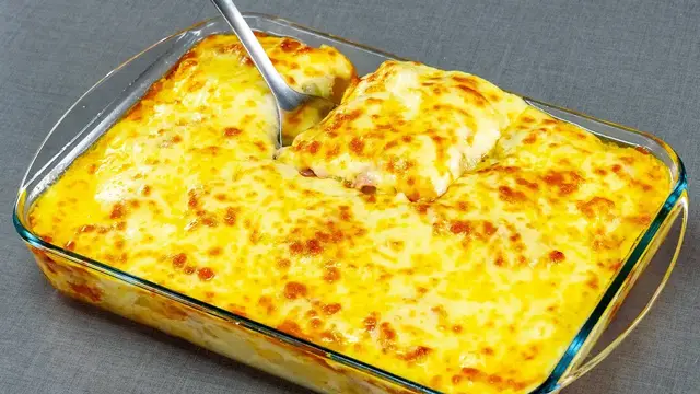 Картофельная запеканка с ветчиной и сыром
