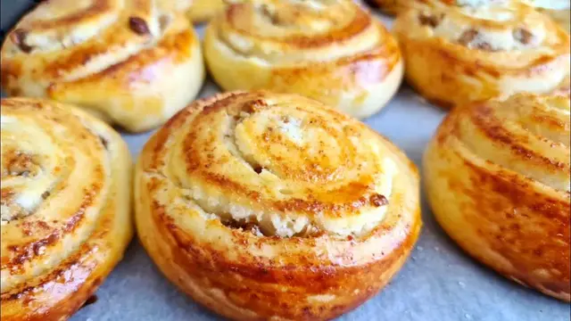 Ароматные булочки с творогом 