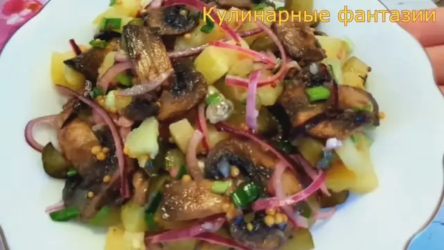 Постный салат из картофеля