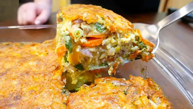 Овощная запеканка в молочно-яичной заливке под сырной корочкой