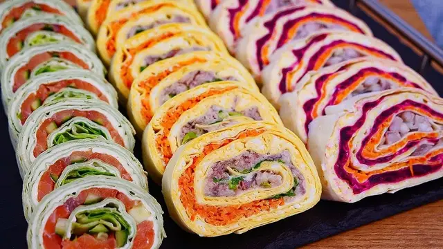 Закусочные рулеты на скорую руку 