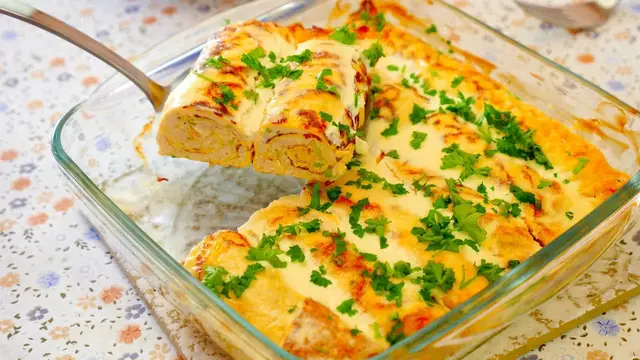 Очень нежные блинчики с мясом 