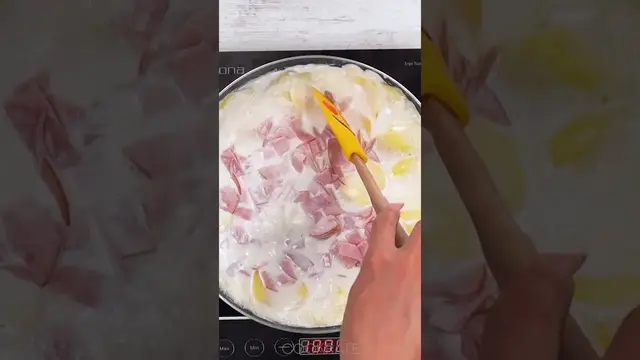 Картофельная запеканка с ветчиной