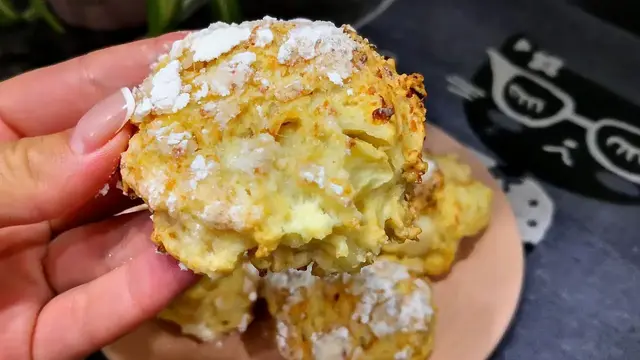 Творожное печенье с яблоком