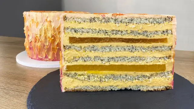 Нежный торт с манго и маком