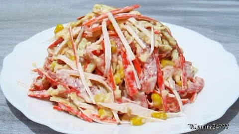Вкусный салат с крабовыми палочками