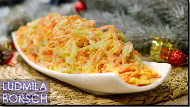 Салат с крабовыми палочками и морковью по-корейски