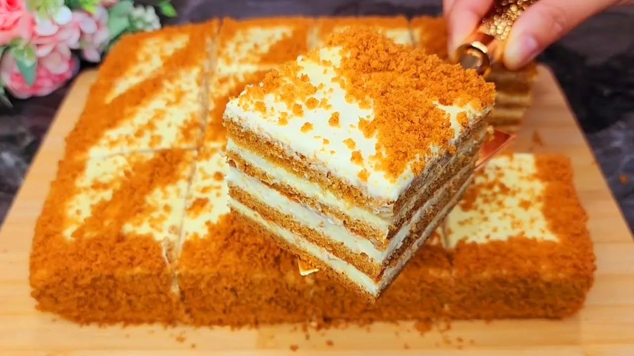Медовик с нежным творожным кремом