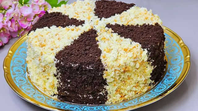 Очень вкусный бисквитный торт к чаю