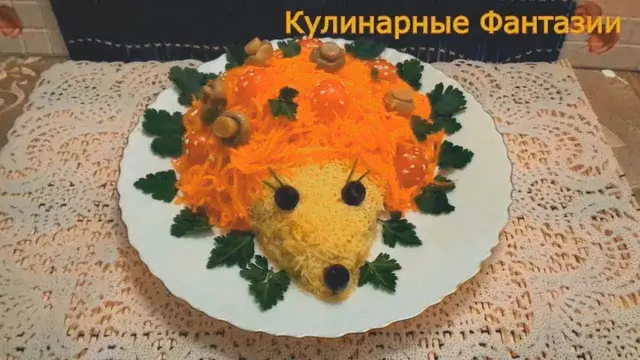 Салат с курицей и шампиньонами на праздничный стол 