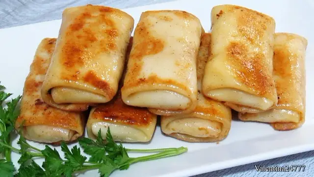 Нежные и тонкие блинчики с мясом