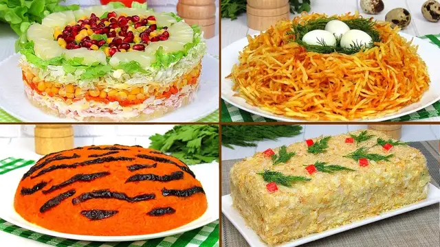 4 вкусных праздничных салаты