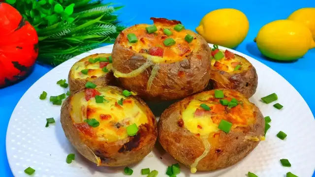 Фаршированный картофель с начинкой в мультипечи