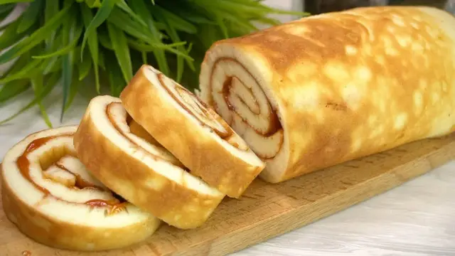 Творожный рулет на сковороде