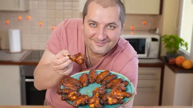 Вкусные и пряные крылышки с соусом барбекю