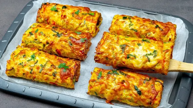 Картофельные рулетики с фаршем и сыром