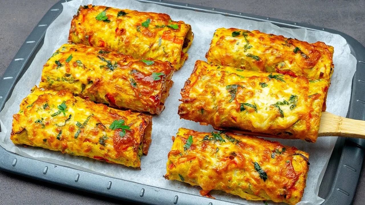Картофельные рулетики с фаршем и сыром