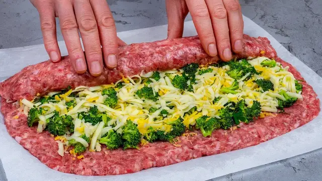 Говяжий рулет с брокколи и сыром