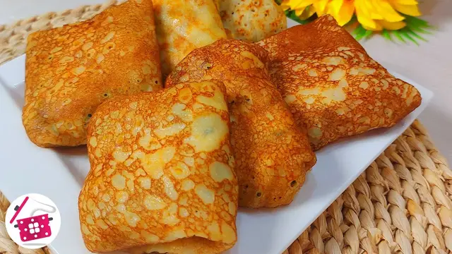  Тонкие блинчики на кефире с начинкой