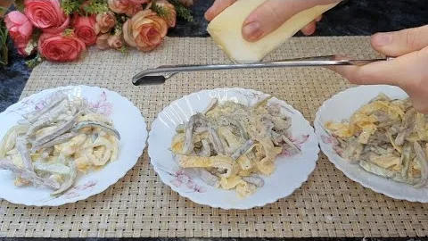 Простой салат с языком